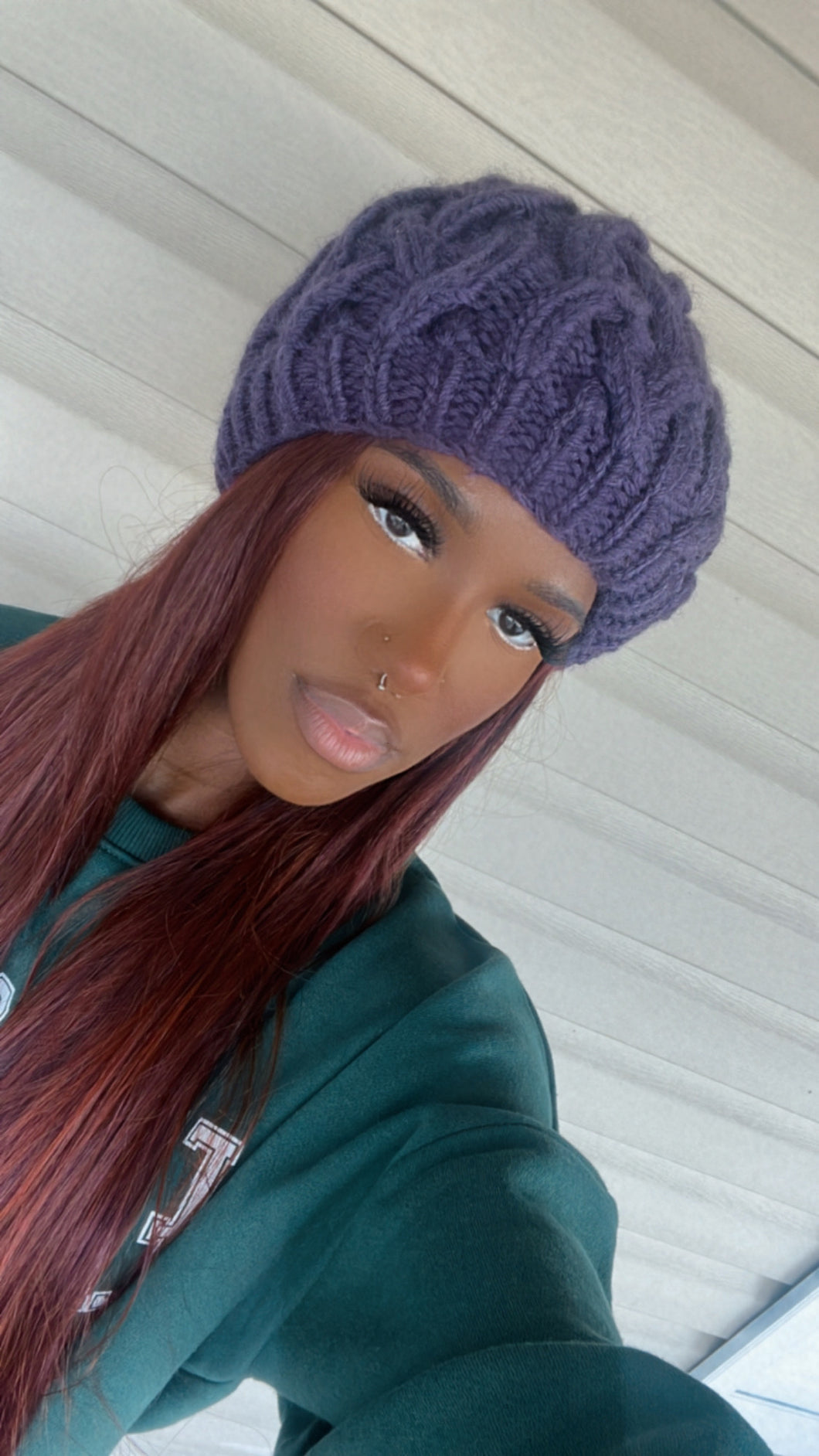 Purple Cable Beanie